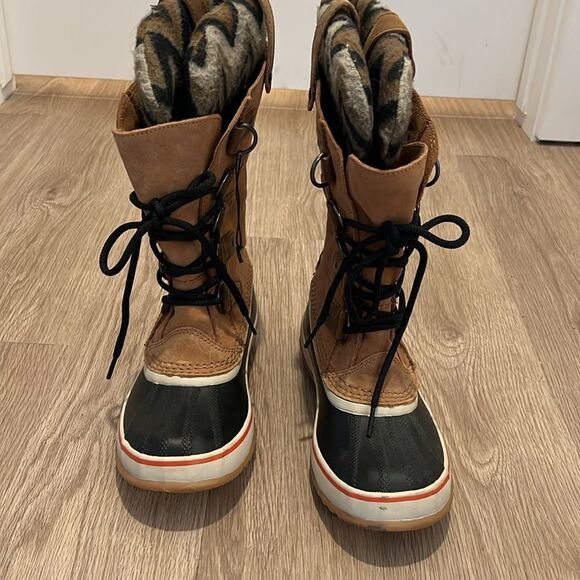 Sorel Womens Joan Of Arctic Suede Chevron Knit II Waterproof Boots Womens Size 7 - Picture 5 of 15